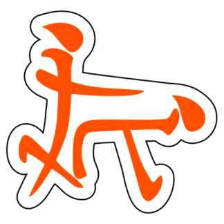 Kanji Chinese Character Sex Sticker (Orange)